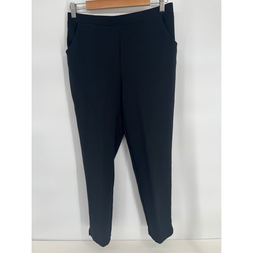 Nikki Poulos Womens‎ Black Tapered Pull On Pants Elastic Back Size M Office Wear